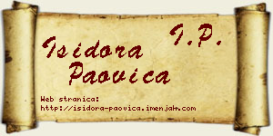 Isidora Paovica vizit kartica